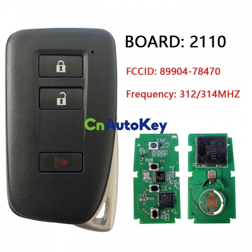 CN052045  2015-2019 Lexus 4-Button Smart Key PN 89904-78470 HYQ14FBA AG BOARD 2110