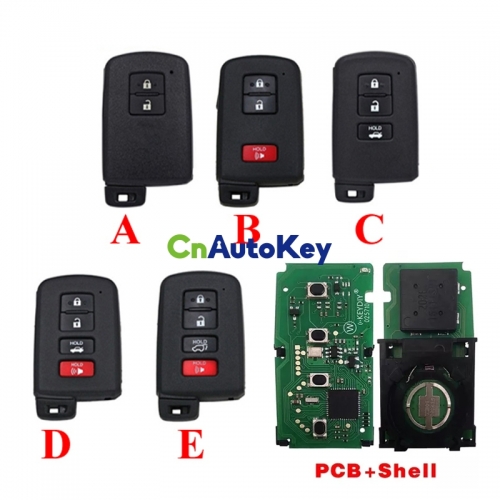 TB-01 TB01 KD Smart Key Universal Remote Control with 8A Transponder and Shell for Toyota Corolla RAV4 Camry/Lexus FCCID:0020