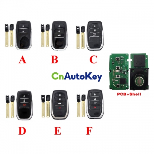 TB-01 TB01 KD Smart Key Universal Remote Control with 8A Transponder and Shell for Toyota Corolla RAV4 Camry/Lexus FCCID:0020