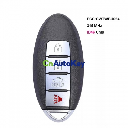 CN027090 Smart Remote Control Car Key Fob 4 Buttons for Nissan Armada 2008 2009 2010 2011 2012 2013 14 15 - 315MHz FCCCWTWB1U624