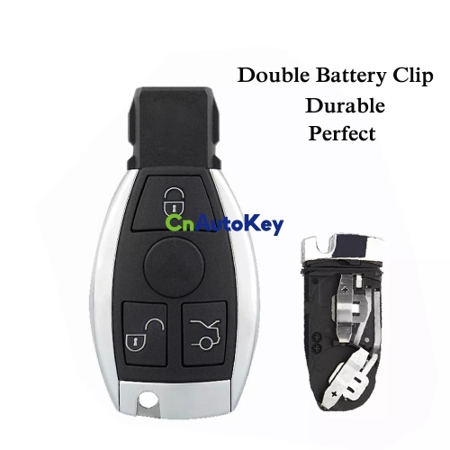 CN002095 Smart Key Remote 3 Button 433mhz Fob for Mercedes Benz with 2 Battery Holder