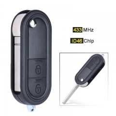 CN097011  433MHz ID46 chip 2 Button Replacement Flip Folding Remote Key Fob for ...