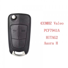 CN028021 2 Buttons 433MHz PCF7941A Remote Flip Key Fob For Opel Astra H Zafira B...
