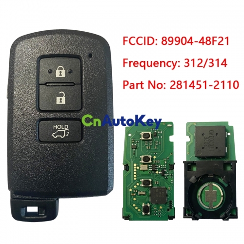 CN007152 For Toyota Land Cruiser Smart Keys Remote 2016 3 Button 312/314MHz 281451-2110 89904-48F21 SUV