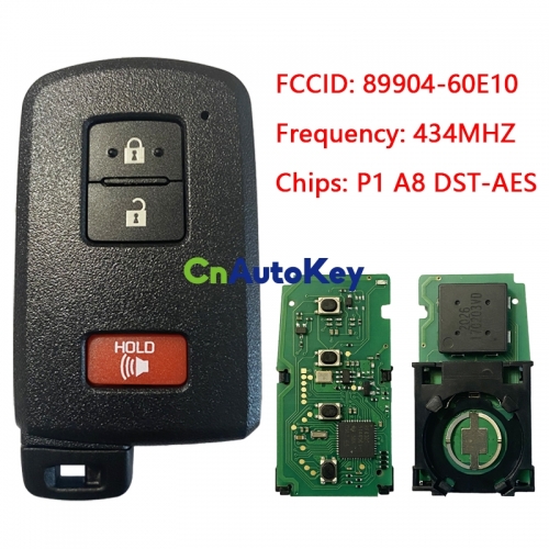 CN007161 Genuine Toyota Land Cruiser Smart Key, 3Buttons, BH1EK P1 A8 DST-AES Chip, 433MHz 89904-60E10 Keyless Go