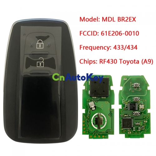 CN007124 For Toyota C-HR Genuine Smart Key Remote PCB 2018 2 Buttons 433mhz 61E206-0010 MDL BR2EX