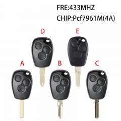 CN010073 3 Button Remote Car Key for Renault 433mhz With PCF7961M/4A VA2 Round B...