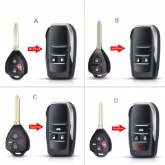 CS007130 2 3 Button Filp Folding Remote Car Key Shell Case For Toyota Corolla RA...