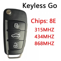 CN008090 Genuine Audi Q7, A6, S6 2006+ Flip Remote, 3Buttons 8E Chip,315/434/868...