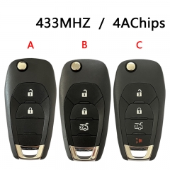 CN014100 Flip Key For Chevrolet Onix 433.92MHz ASK, NCF2960M / HITAG AES / 4A CHIP , P/N: 26325084