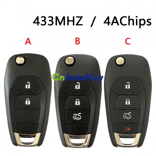CN014100 Flip Key For Chevrolet Onix 433.92MHz ASK, NCF2960M / HITAG AES / 4A CHIP , P/N: 26325084