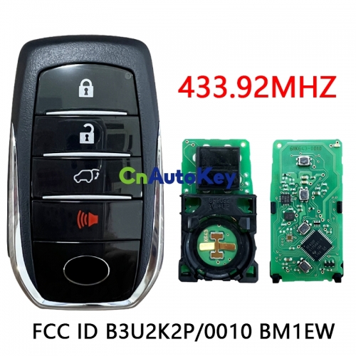 CN007292 Original 3+1 Button Smart Car Key For Toyota GR Remotes 433.92MHZ FCC ID B3U2K2P/0010 BM1EW