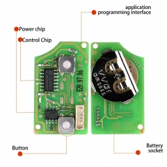 10PCS XHORSE XKB508EN Wire Remote Key B5 Style 2 Buttons work with MINI Key Tool/VVDI2