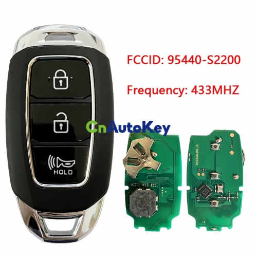 CN020163 Genuine Hyundai Santa Fe 2020 Smart Key Remote 3 Buttons 433 MHz HITAG 3 95440-S2200