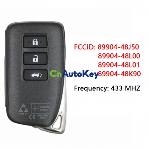 CN052055   Genuine Lexus RX350 RX450HL 2016-2020 Smart Key Remote 3 Buttons 433 MHz BP1EW DST-AES RF430 Chip 89904-48J50 89904-48L00 89904-48L01 89904-48K90 Keyless Go