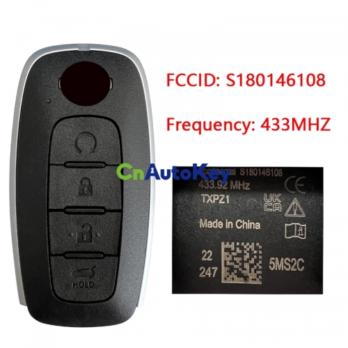 CN027101 Original 2023 N-issan Smart Key Remote 4 Buttons 434MHz Fcc ID KR5TXPZ1 S180146108 HITAG AES CHIP