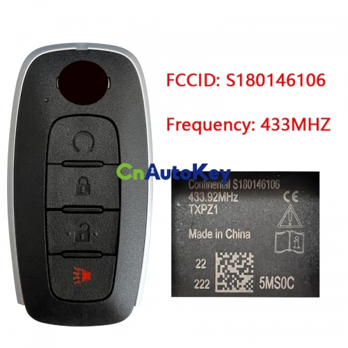 CN027102 Original 2023 N-issan Smart Key Remote 4 Buttons 434MHz Fcc ID KR5TXPZ1 S180146106 HITAG AES CHIP