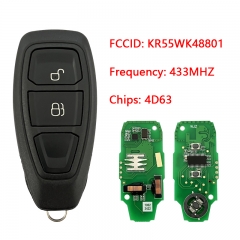 CN018059 FOR  Ford Mondeo 2 button smart key card 433MHZ 4D63 KR55WK48801