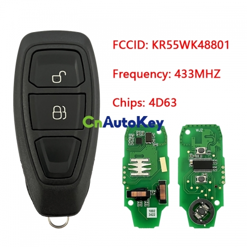 CN018059 FOR  Ford Mondeo 2 button smart key card 433MHZ 4D63 KR55WK48801