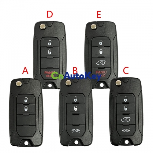CS086005 For Jeep Renegade 2015/6/7/8 Flip Remote Car Key Shell Case With Uncut SIP22 Blade Replacement With Logo