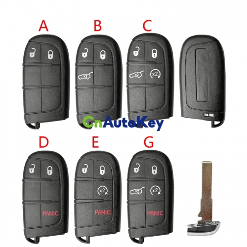 CS086002 2/3/4/5 Button for Fiat 500X 500 500L for Jeep Renegade Compass Car Smart Remote Key Shell Insert SIP22 Blank Fob Case