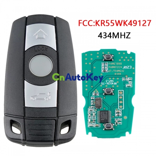 CN006027 Key 434MHZ 3 Buttons Remote Car Key Fob with PCF7945 Chip KR55WK49127 Fit for BMW 3 5 Series X1 X6 Z4 E60 E70 E71 E91 E92 CAS3