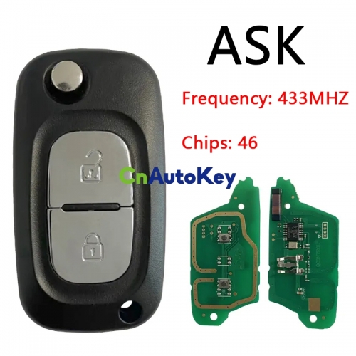 CN010071 Car key remote for Renault 2 Botton 46 chip 433mhz ASK