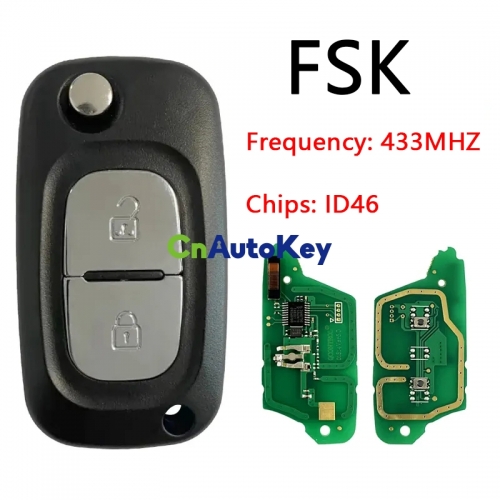 CN010069 Flip Remote key 2 buttons 433MHZ WITH ID46 PCF7961 CHIP for Renault Megane 3 Scenic 3 Clio 3 Twingo Kangoo Master Modus VA2