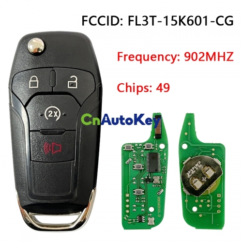 CN018081 2015 Ford F150 (4 Btn Flip Key Remote) Strattec 5923694, HU101, 2 Track, 902mhz