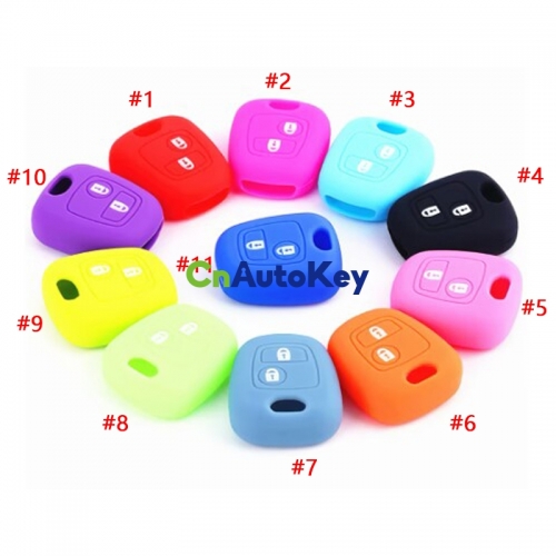 CS009049 Silicone Key Car Case Protector Remote Key Cover For Peugeot 107 206 207 307 For Citroen C1 C2 C3 C4 Picasso For Toyota Aygo