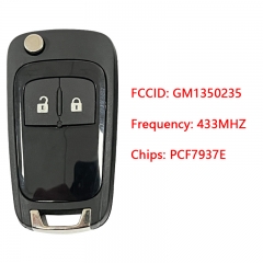 CN028001 ORIGINAL Key for Opel Astra J Frequency 434 MHz 2 button Transponder PCF 7937E Part No GM1350235