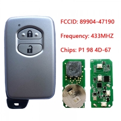 CN007169 For Toyota Prius 2009+ Smart Key, 2Buttons, B74EA P1 98 4D-67 Chip, 433MHz F433 89904-47190 Keyless Go