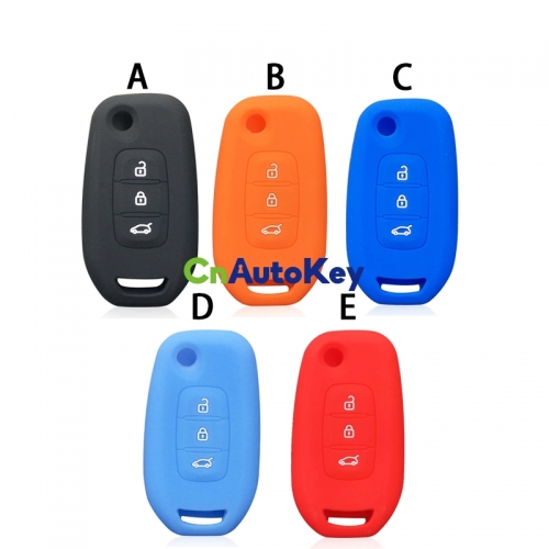 CS010077 Silicone Key Cover for Renault Logan 2 Stepway Sandero Clio 5 Arkana Captur Kadjar 2019 2020 2021 Remote Flip Folding Key Case