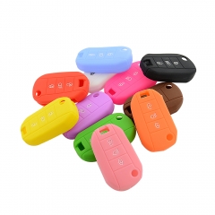 CS009051 3 Button Silicone Rubber Car Key Case for Peugeot 3008 208 308 508 408 2008 Protector Cover Holder Skin Car Accessories