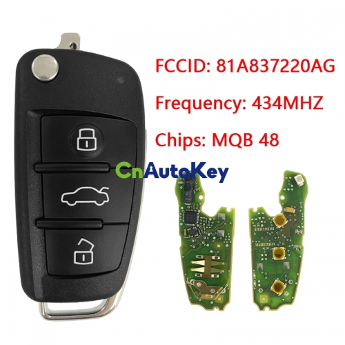 CN008091 Suitable for Audi models TP25 MQB 48 remote control key NOT keyless go FCC: 81A837220AG 434MHZ MEGAMOS