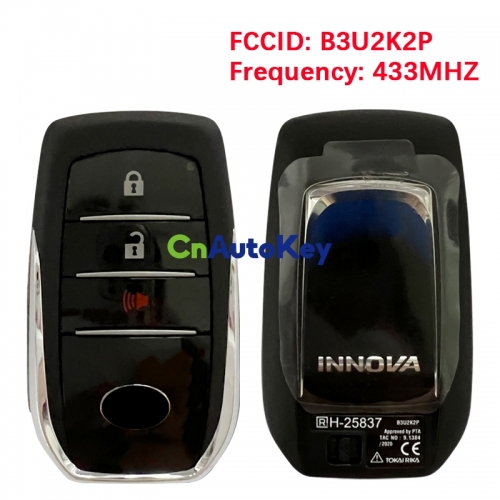 CN007305 For key Fit for Toyota INNOVA 2+1Button Smart Remote key 433MHZ FCC ID :B3U2K2P