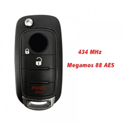 CN017027 Flip Key for Fiat Egea tipo 500 500X 3Buttons 434MHz Megamos 88 AES VIR...