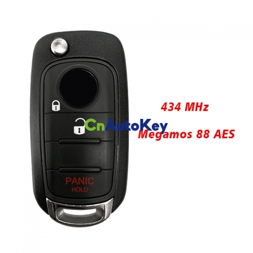 CN017027 Flip Key for Fiat Egea tipo 500 500X 3Buttons 434MHz Megamos 88 AES VIRGIN Blade SIP22 Model: I6FA