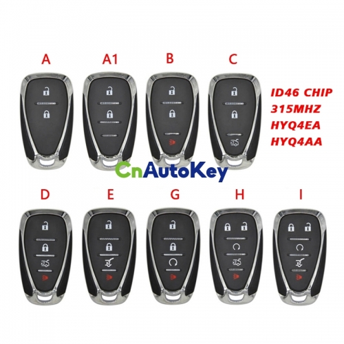 CN014107 Car Remote Control Key For Chevrolet Camaro Equinox Cruze Malibu Spark HYQ4EA HYQ4AA ID46 PCF7952 315MHZ