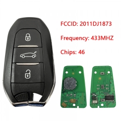 CN009029 Genuine 2011DJ1873 433.92Mhz 7945 Electric chip car key control 3Button remote smart card keyless go smart key for Peugeot 508