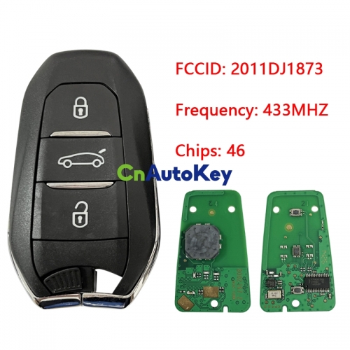 CN009029 Genuine 2011DJ1873 433.92Mhz 7945 Electric chip car key control 3Button remote smart card keyless go smart key for Peugeot 508