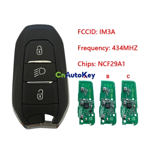 CN009046 2020 Peugeot 5008, 508 Smart Key, 3Buttons, IM3A HITAG AES NCF29A1, IM3A 434MHz Keyless Go