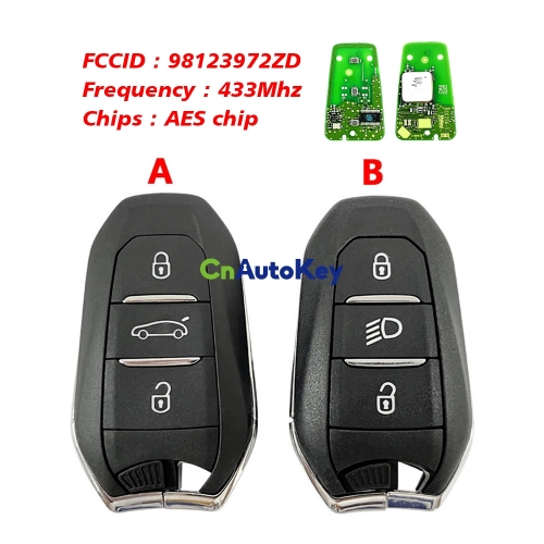 CN009035 Original 3 Buttons Smart Remote Key For Peugeot 4008 433 MHz Transponder HITAG AES