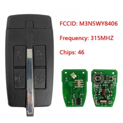 CN093012  Ford Lincoln 4 Button Proximity Smart Key Peps Fcc M3N5WY8406 Pn 164-R7034 164-R7032