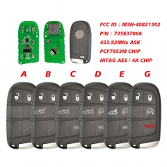 CN017029 434MHZ FCCID 85B83D62 PCF7953M Chip Remote Car Key for Fiat 500 500L 50...