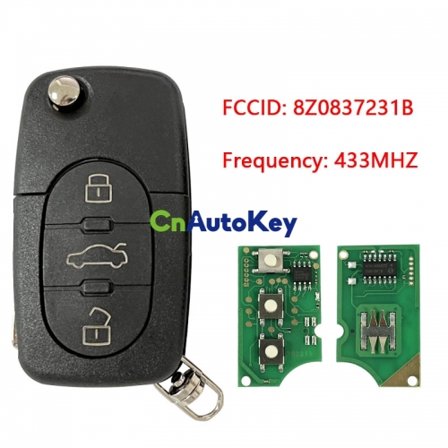 CN008089 Aftermarket audi-a2-a4-flip-remote-3buttons-433mhz-8z0837231d