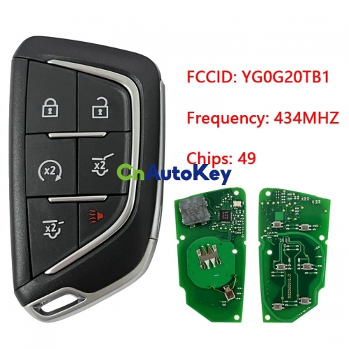 CN030021 2021-2022 Cadillac Escalade 6 Button Smart Key Fcc YG0G20TB1 Pn 13538864 433 Mhz （Aftermarket）