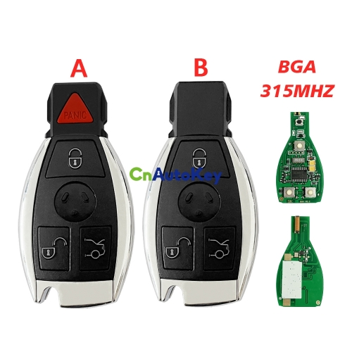 CN002098 BGA 434MHZ 3/3+1 Button Smart Remote Key Fob for Mercedes Benz A C E S Class GLK GLA W204 W212 W205 Replace Car Key Case Cover