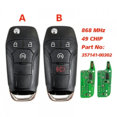 CN018019- Key for Ford 868 MHz Transponder: HITAG Pro Part No: 357141-00302