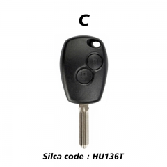 CS010078 2 Button Remote Car Key Shell for Renault blade Silca code VA2